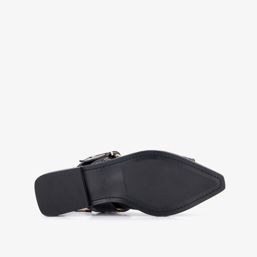 Dames slingbacks met gespen lak zwart