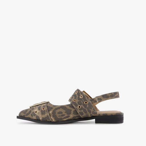 Dames panterprint slingbacks met gespen
