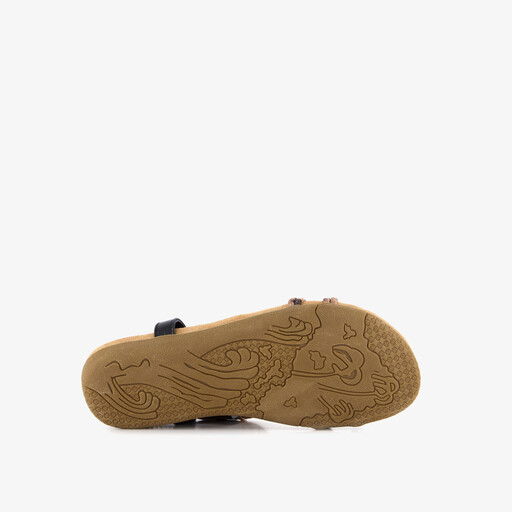 Dames sandalen panterprint zwart bruin