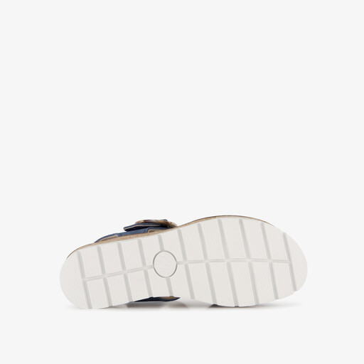 Leren dames sandalen denim blauw