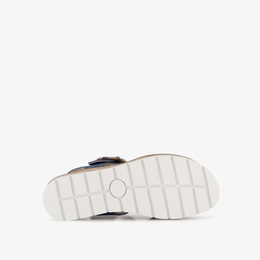 Leren dames sandalen denim blauw