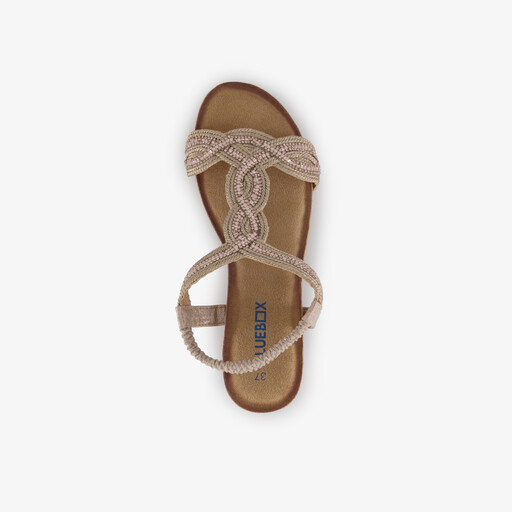 Dames sandalen met sleehak champagne
