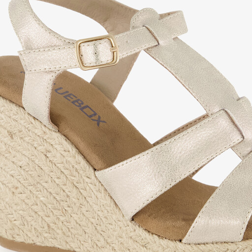 Dames espadrilles met jute en sleehak goud