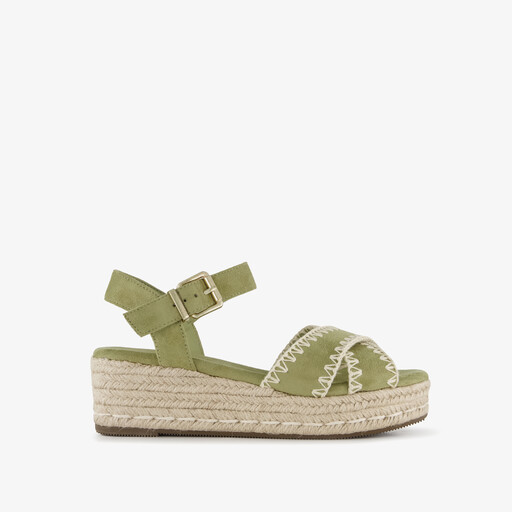 Dames espadrilles met sleehak groen