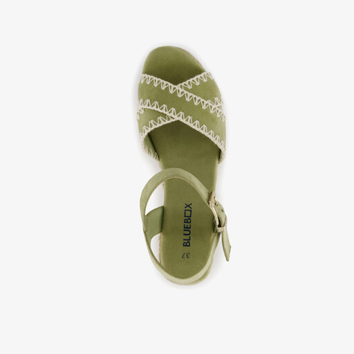 Dames espadrilles met sleehak groen