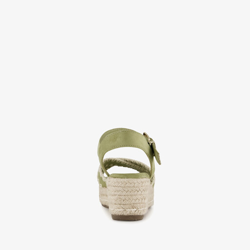 Dames espadrilles met sleehak groen