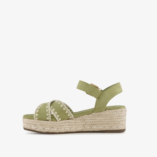 Dames espadrilles met sleehak groen
