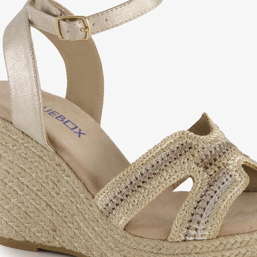Dames espadrilles met jute en sleehak beige
