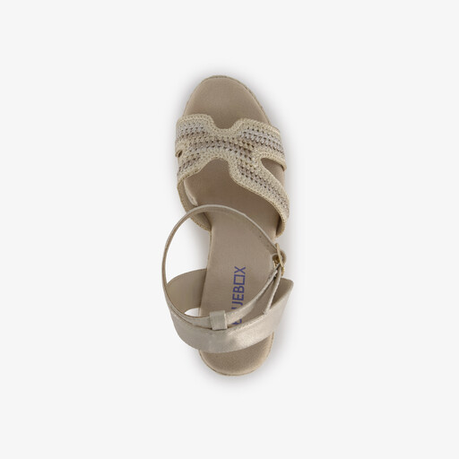 Dames espadrilles met jute en sleehak beige
