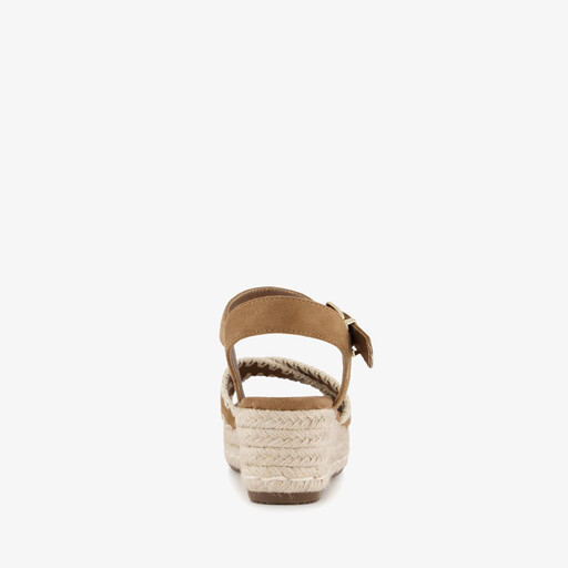 Dames espadrilles met sleehak bruin