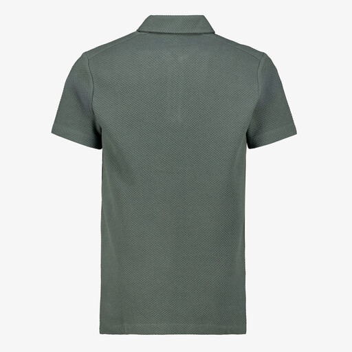 Heren polo met rits groen