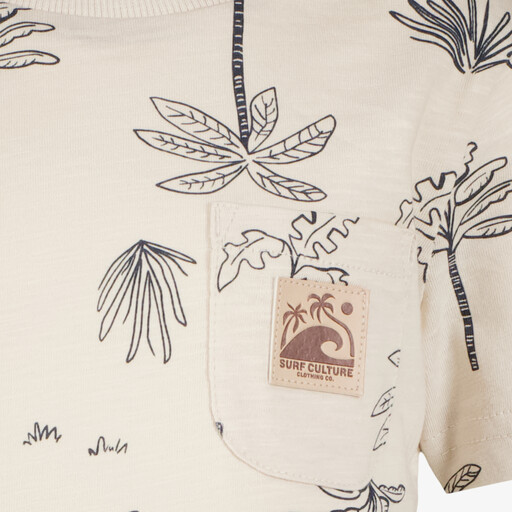 Jongens T-shirt met palmbomen beige
