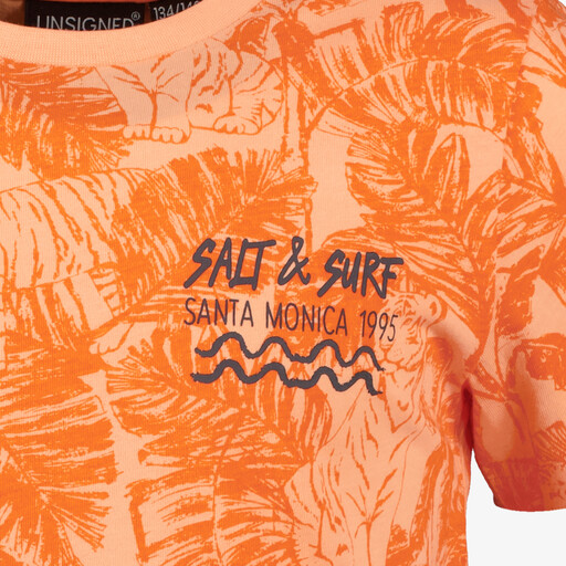 Jongens T-shirt met jungle print oranje