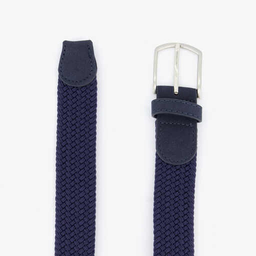 Gevlochten heren riem donkerblauw