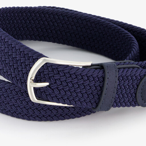 Gevlochten heren riem donkerblauw