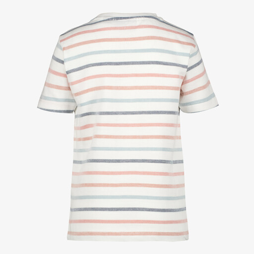 Gestreept jongens T-shirt wit pastel