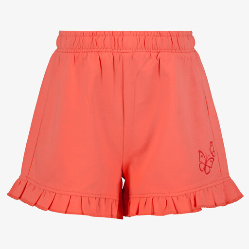 Meisjes short met ruffles koraalroze