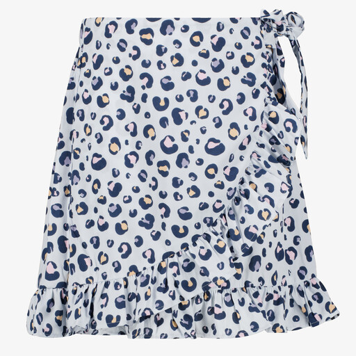 Name It meisjes rok met panterprint grijs blauw