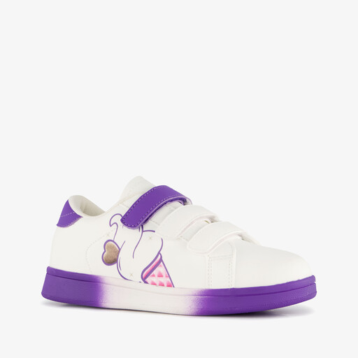 Meisjes sneakers met softijs paars wit