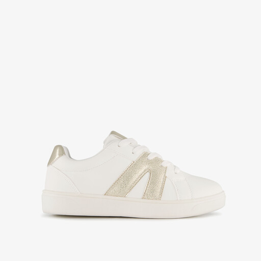 Meisjes sneakers wit goud