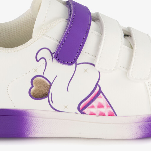 Meisjes sneakers met softijs paars wit