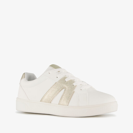Meisjes sneakers wit goud