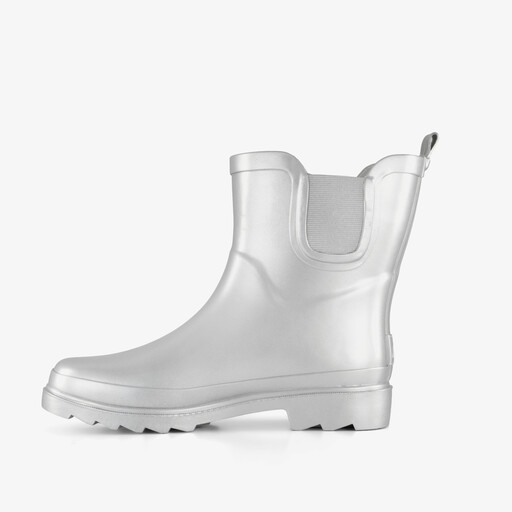 Korte dames regenlaarzen zilver