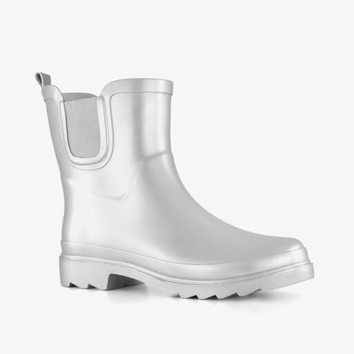 Korte dames regenlaarzen zilver