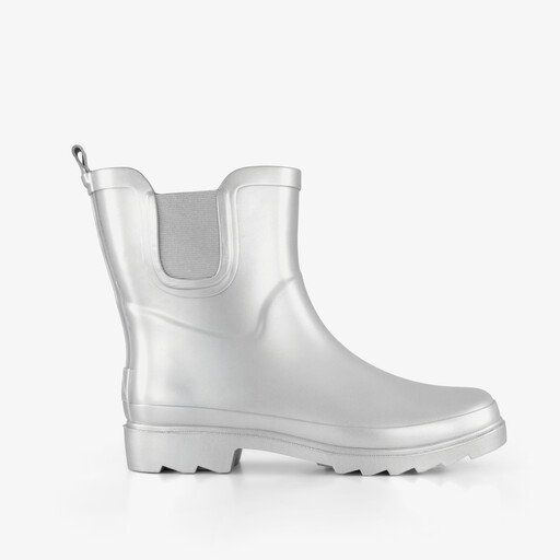 Korte dames regenlaarzen zilver