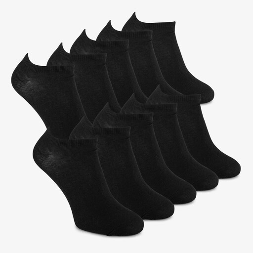 10 paar unisex sneakersokken zwart