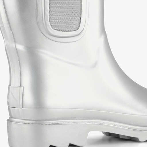 Korte dames regenlaarzen zilver