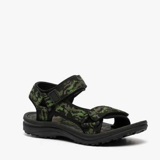 Jongens sandalen met camouflageprint zwart