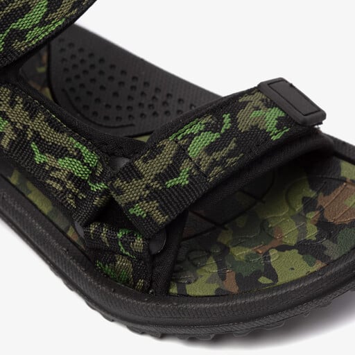 Jongens sandalen met camouflageprint zwart