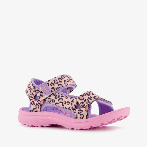 Meisjes sandalen met panterprint roze