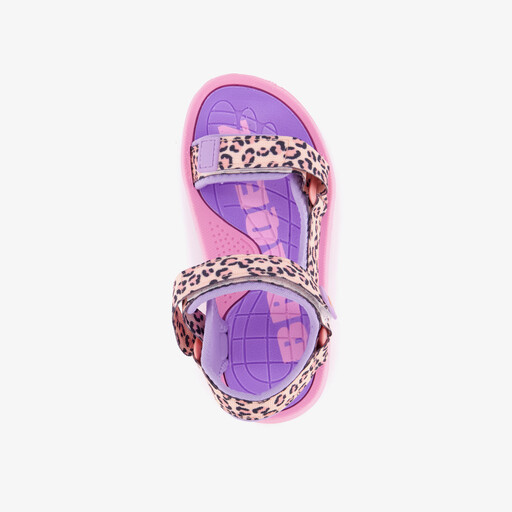 Meisjes sandalen met panterprint roze
