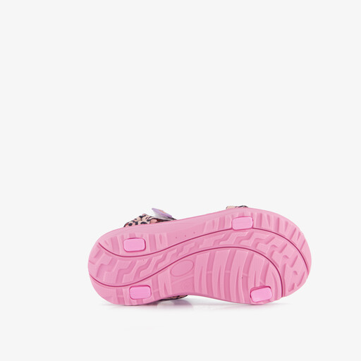 Meisjes sandalen met panterprint roze