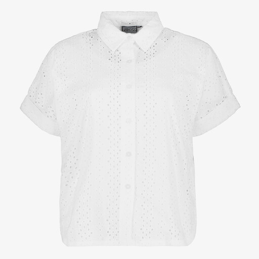 Dames blouse met broderie wit