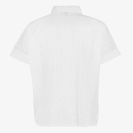 Dames blouse met broderie wit