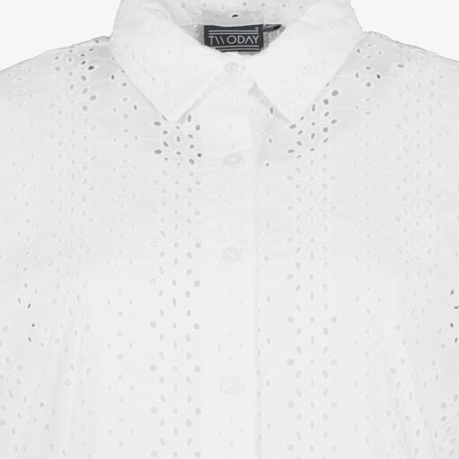 Dames blouse met broderie wit