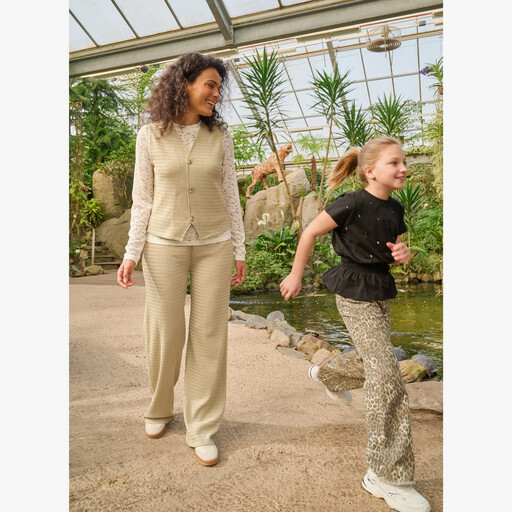 Wide leg dames pantalon beige