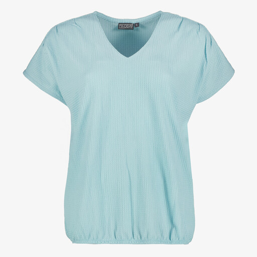 Dames T-shirt met V-hals lichtblauw