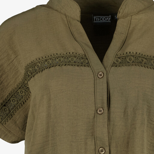 Dames blouse met korte mouwen groen