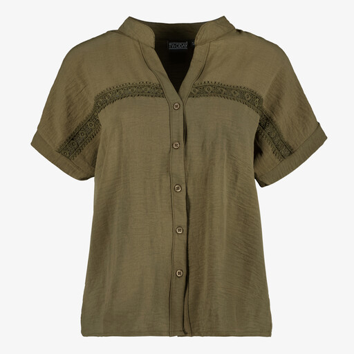 Dames blouse met korte mouwen groen