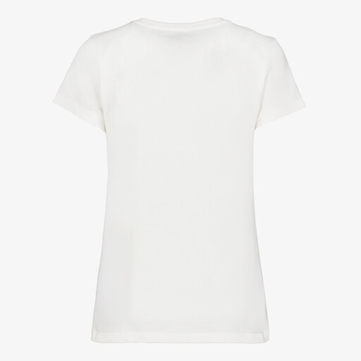 Dames T-shirt met een blauwe opdruk wit