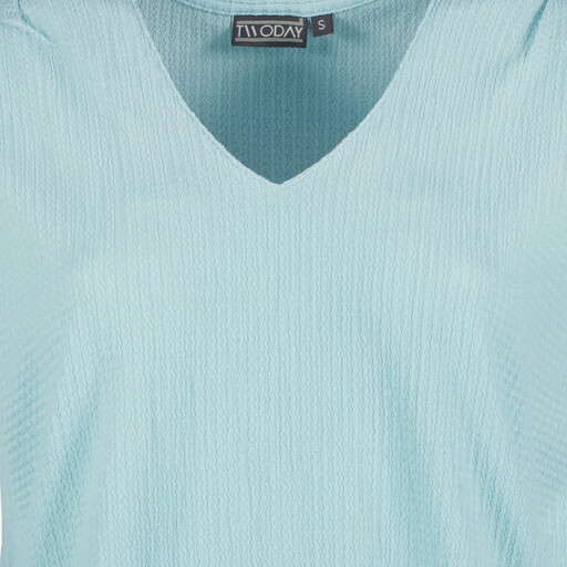 Dames T-shirt met V-hals lichtblauw