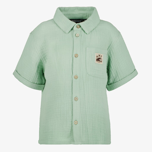 Jongens mousseline blouse groen