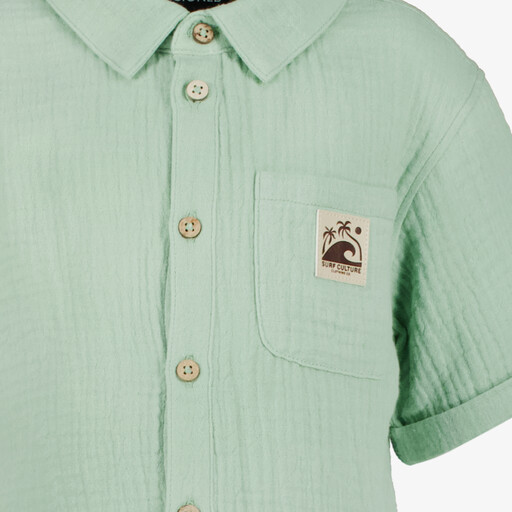 Jongens mousseline blouse groen
