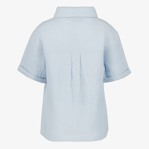 Jongens mousseline blouse blauw