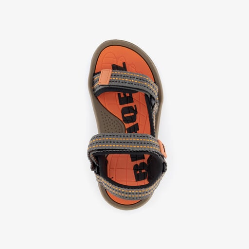 Jongens sandalen zwart oranje