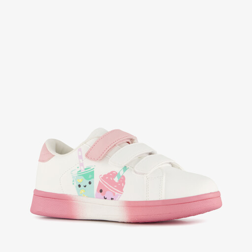 Meisjes sneakers met drinkbekers wit roze